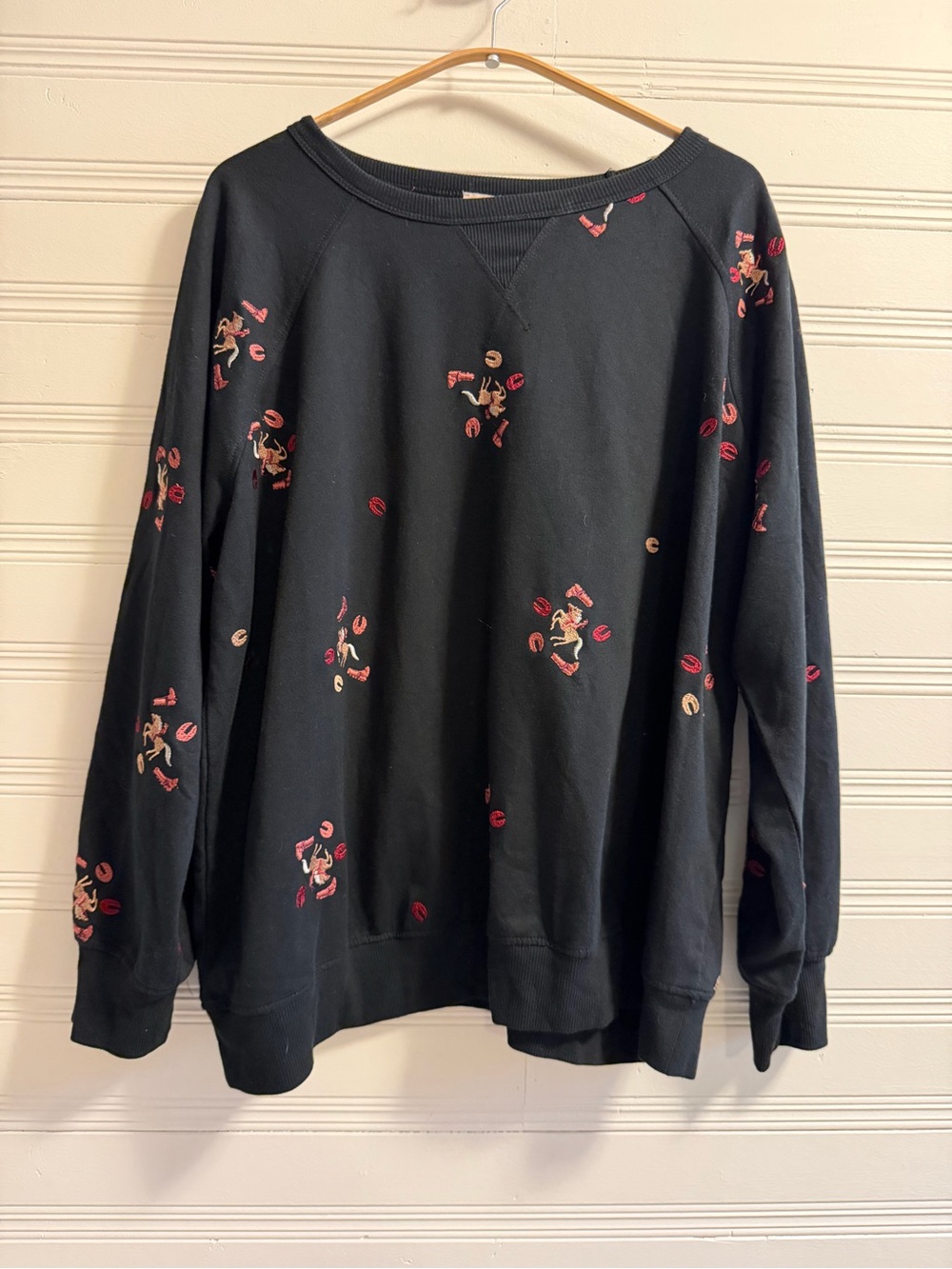 Como Vintage 2X Embroidered Horse Horseshoe Western Sweatshirt
